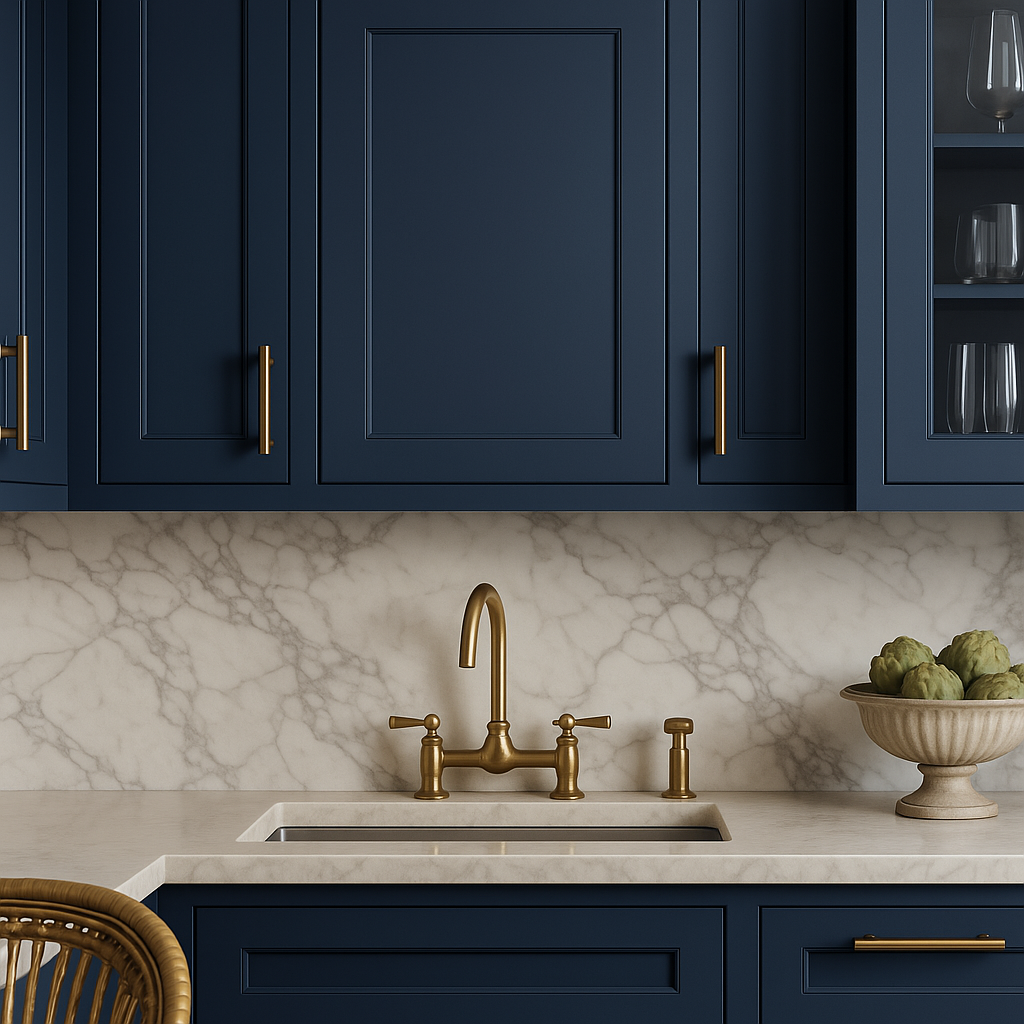 Hampton Bay Ink Blue Shaker Wall Kitchen Cabinet - 21" W x 12" D x 30" H