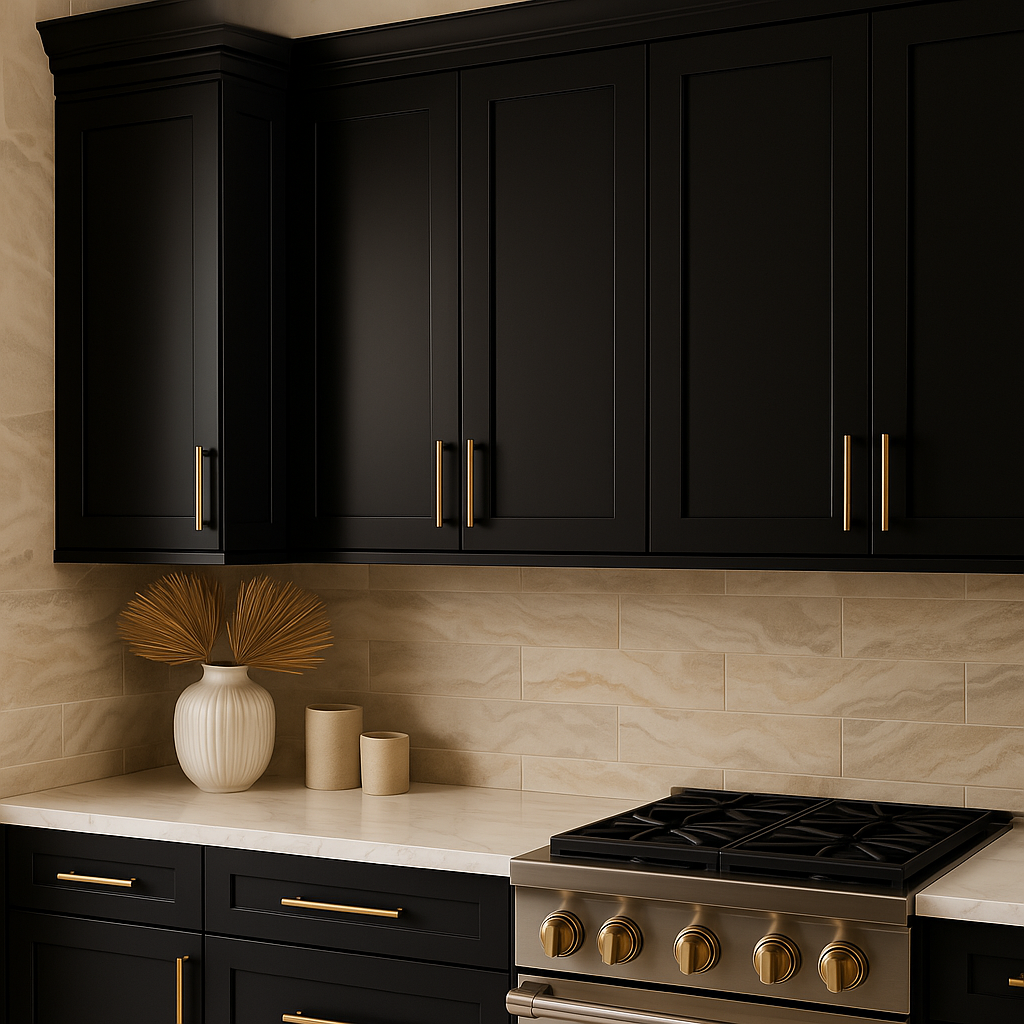 Hampton Bay Avondale Raven Black Shaker Wall Kitchen Cabinet, 15x12x36 in.