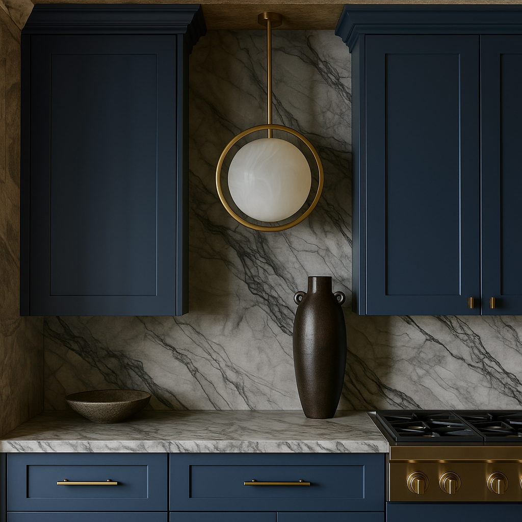 Hampton Bay Avondale Ink Blue Shaker Wall Kitchen Cabinet - 18x12x36