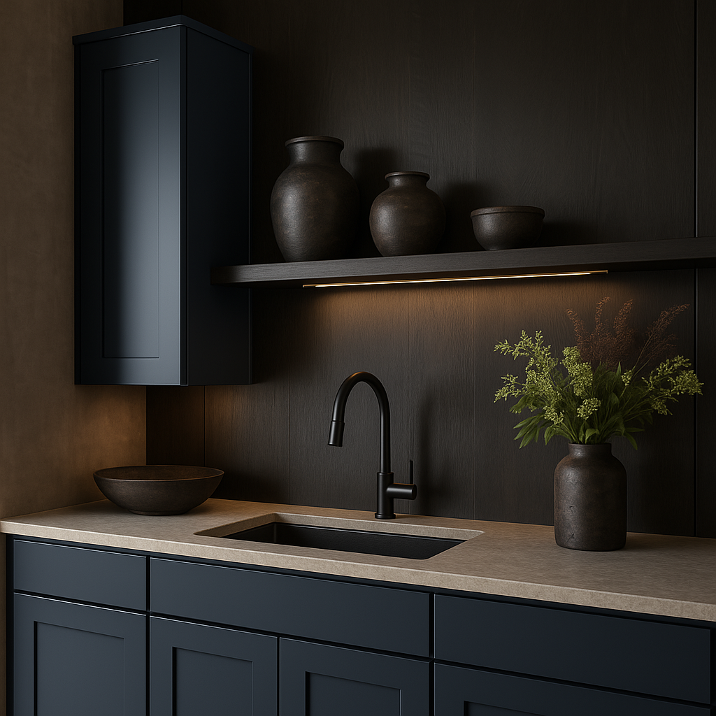 Hampton Bay Ink Blue Shaker Wall Kitchen Cabinet - Ready to Assemble