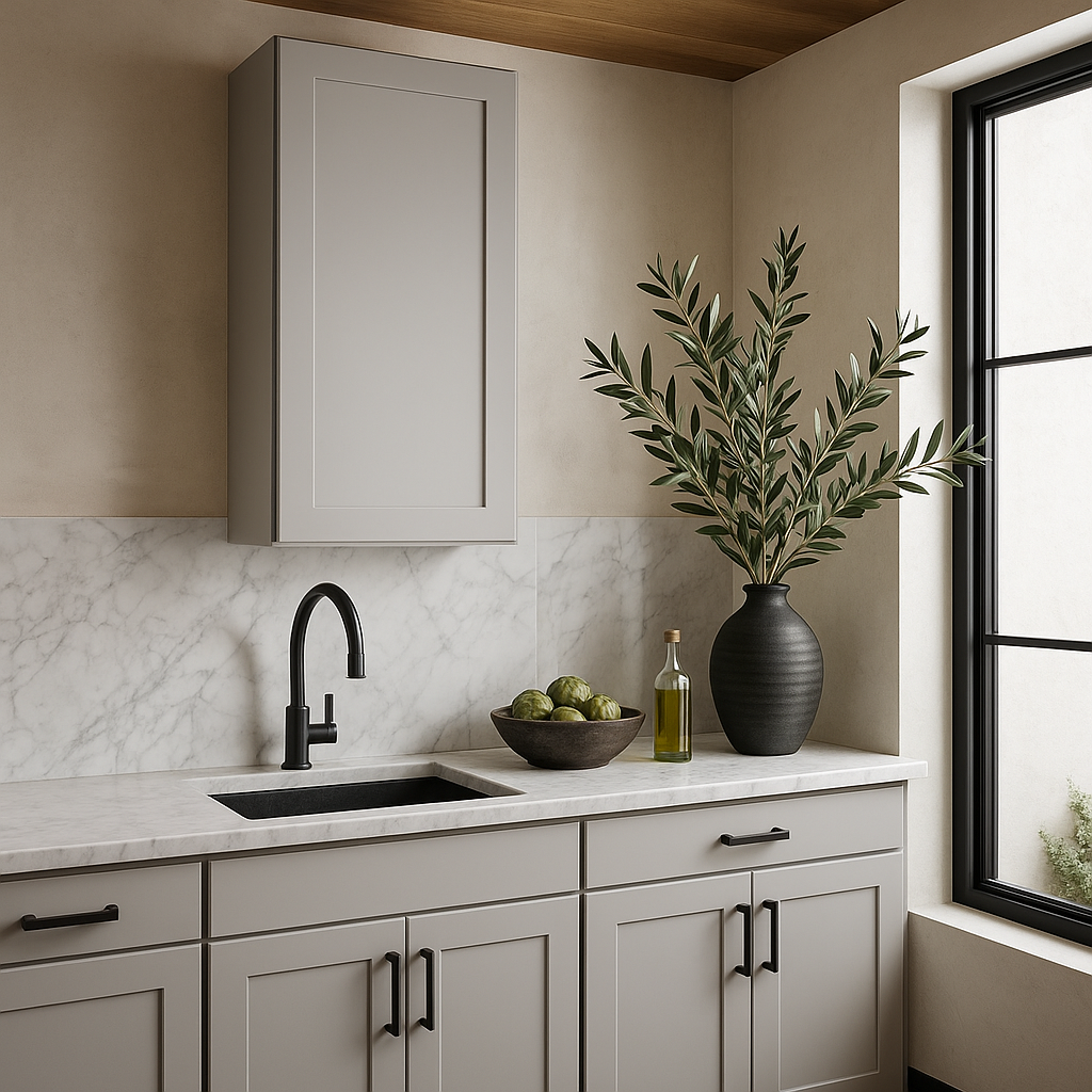 Hampton Bay Avondale Shaker Wall Kitchen Cabinet, Dove Gray, 18x12x42 in.
