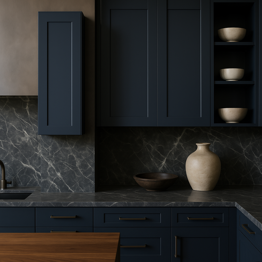 Hampton Bay Ink Blue Shaker Wall Kitchen Cabinet - Ready to Assemble