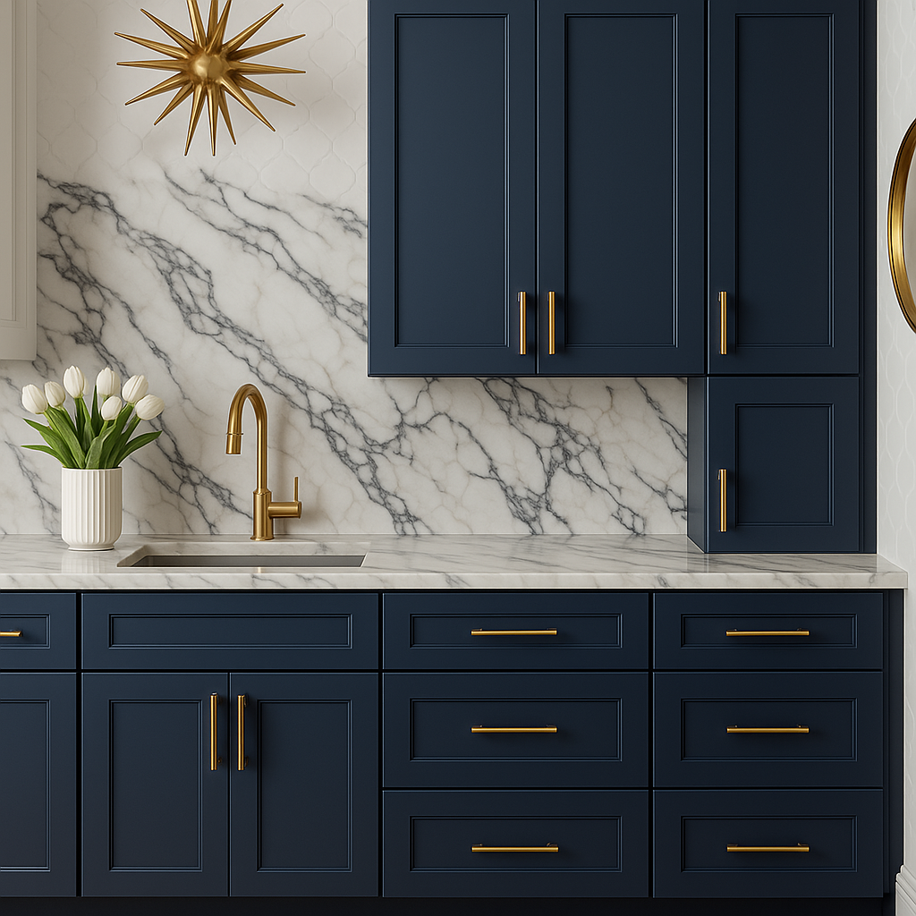 Hampton Bay Ink Blue Shaker Wall Kitchen Cabinet - Ready to Assemble