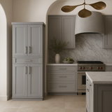 HOMCOM Grey Freestanding Kitchen Cabinet with Adjustable Shelves and Drawer