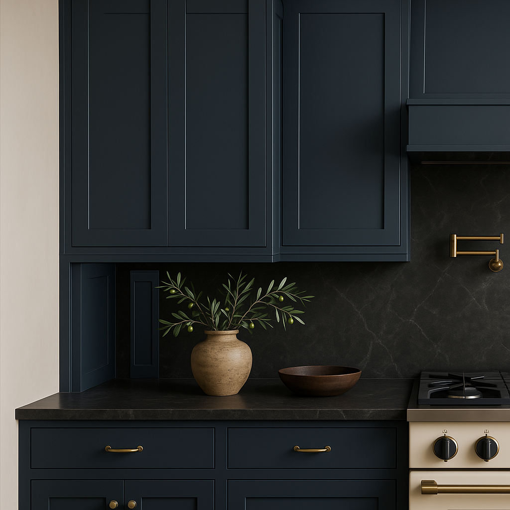Hampton Bay Avondale Ink Blue Shaker Wall Kitchen Cabinet - 15" W x 12" D x 42" H