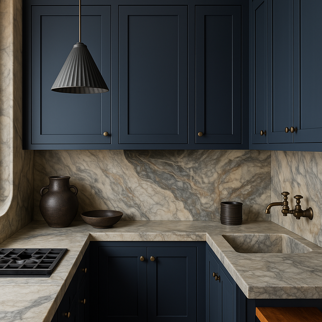 Hampton Bay Avondale Ink Blue Shaker Wall Kitchen Cabinet - 15" W x 12" D x 42" H