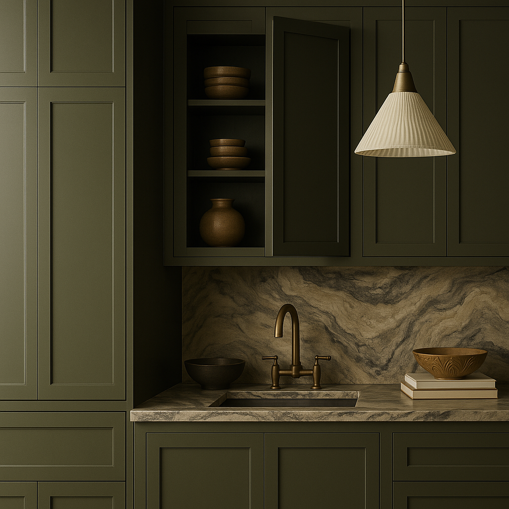 Hampton Bay Avondale Shaker Wall Kitchen Cabinet in Fern Green - 12x12x42