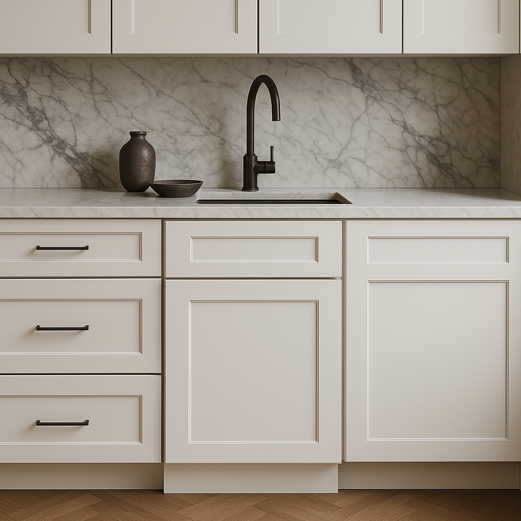 MILL'S PRIDE Richmond Verona White Shaker Base Kitchen Cabinet - 18 in W x 24 in D x 34.5 in H