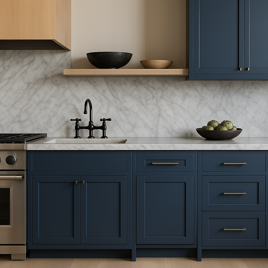MILL'S PRIDE Valencia Blue Shaker Base Kitchen Cabinet - Ready to Assemble