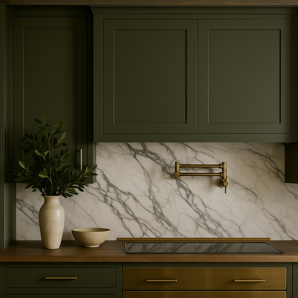Hampton Bay Avondale 24" Green Shaker Wall Kitchen Cabinet