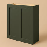 Hampton Bay Avondale 27 in. W x 12 in. D x 30 in. H Ready to Assemble Plywood Shaker Wall Kitchen Cabinet in Fern Green