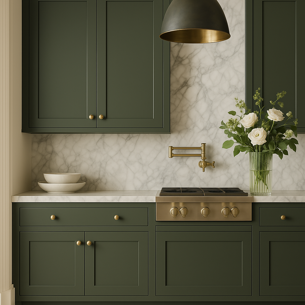 Hampton Bay Avondale 27 in. W x 12 in. D x 30 in. H Ready to Assemble Plywood Shaker Wall Kitchen Cabinet in Fern Green