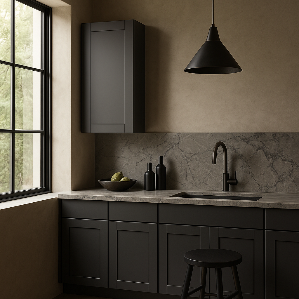 MILL'S PRIDE Richmond Venetian Onyx Plywood Shaker Wall Kitchen Cabinet, 21x12x42 in
