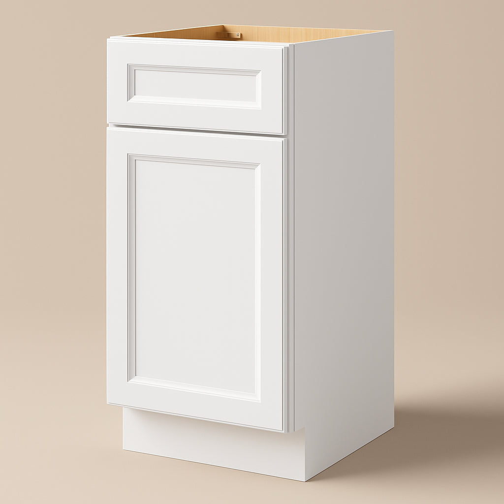 PELHAM & WHITE Keyport Shaker Satin White Kitchen Cabinet - Ready to Assemble