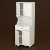Inval Galley Microwave Storage Utility Cabinet in White