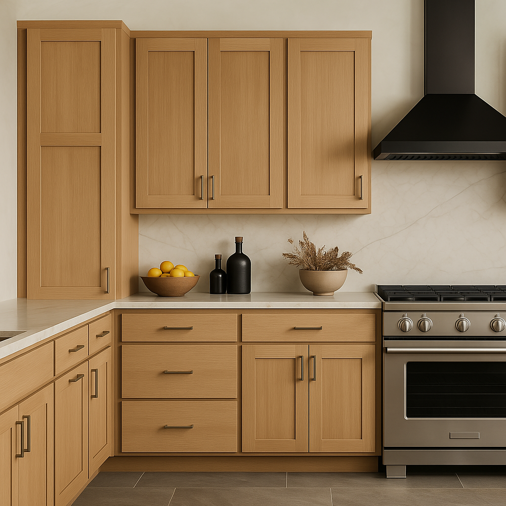 Hampton Bay Avondale Shaker Wall Kitchen Cabinet, White Oak, 18x12x42