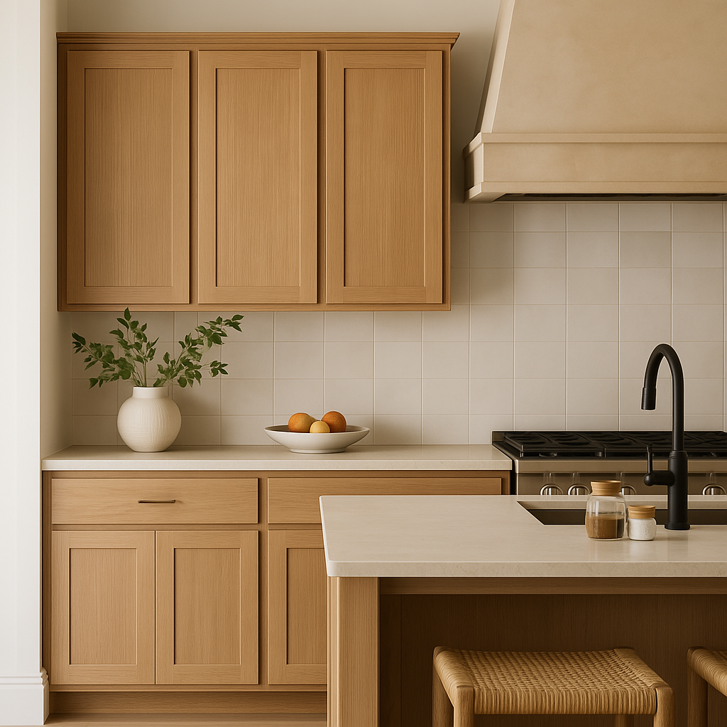 Hampton Bay Avondale Shaker Wall Kitchen Cabinet, White Oak, 18x12x42