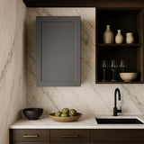 HOMEIBRO Shaker Gray Plywood Wall Cabinet, 21 in. W x 12 in. D x 42 in. H, Ready to Assemble