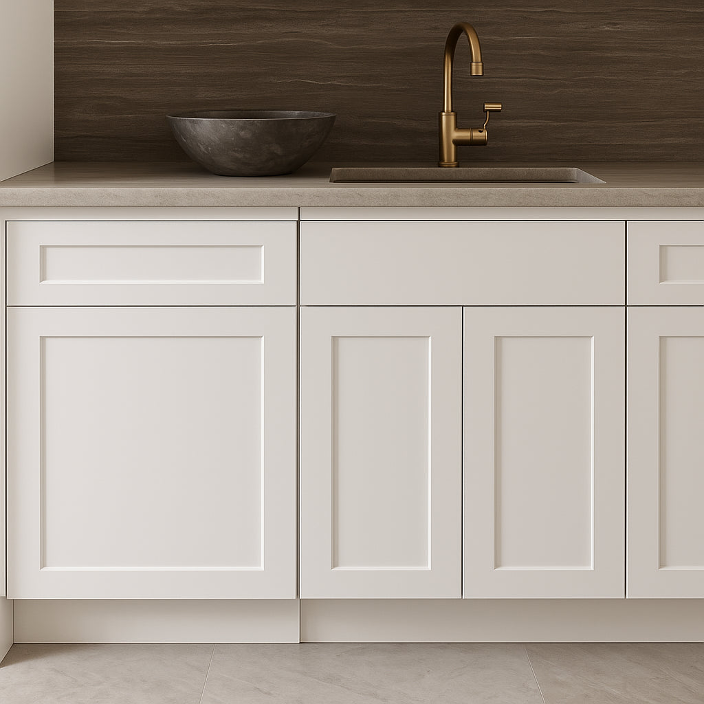 Design House Brookings Shaker Base Kitchen Cabinet, Solid Wood, White Finish