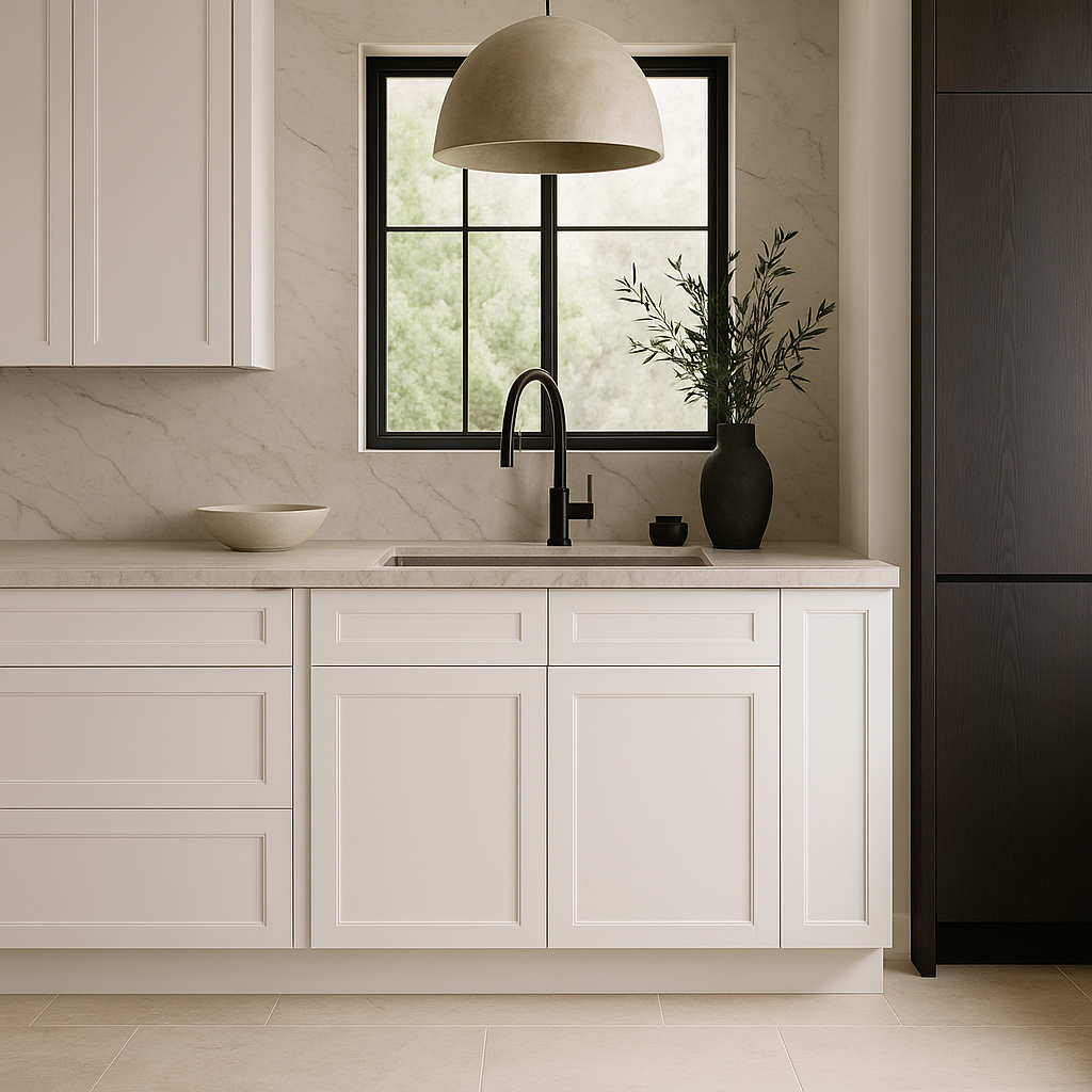 MILL'S PRIDE Richmond Verona White Plywood Shaker Sink Base Cabinet, 36 in W x 24 in D x 34.5 in H