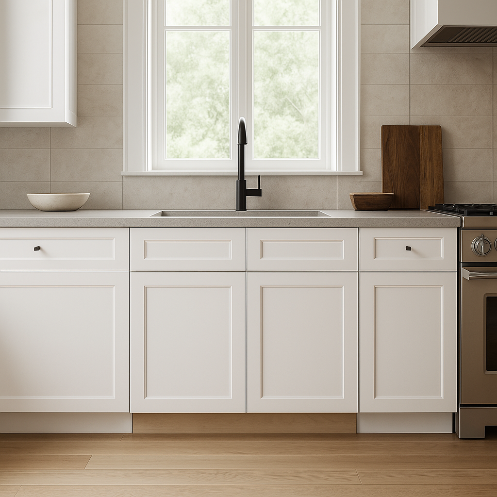 MILL'S PRIDE Richmond Verona White Plywood Shaker Sink Base Cabinet, 36 in W x 24 in D x 34.5 in H