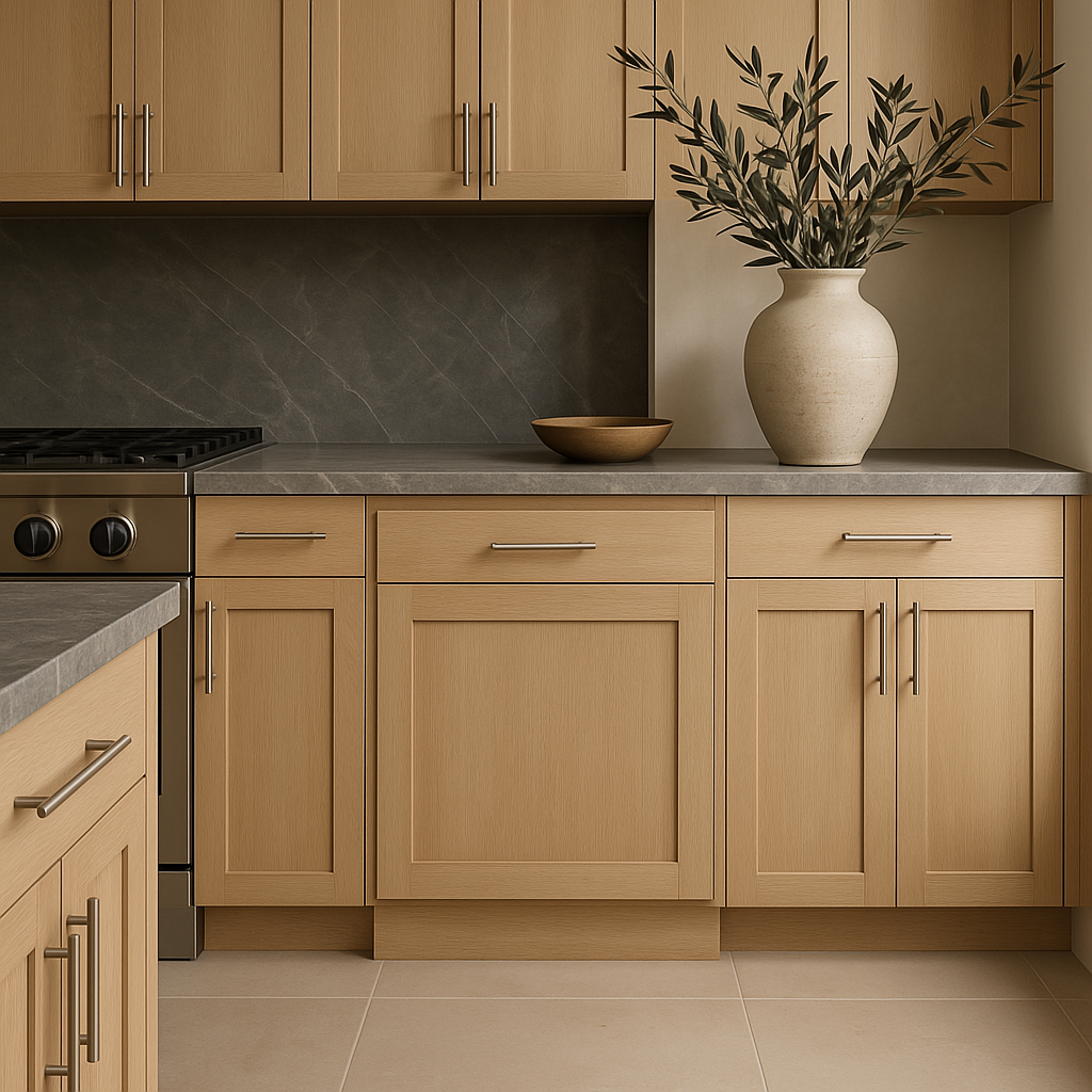 Hampton Bay Avondale Shaker Base Kitchen Cabinet in White Oak