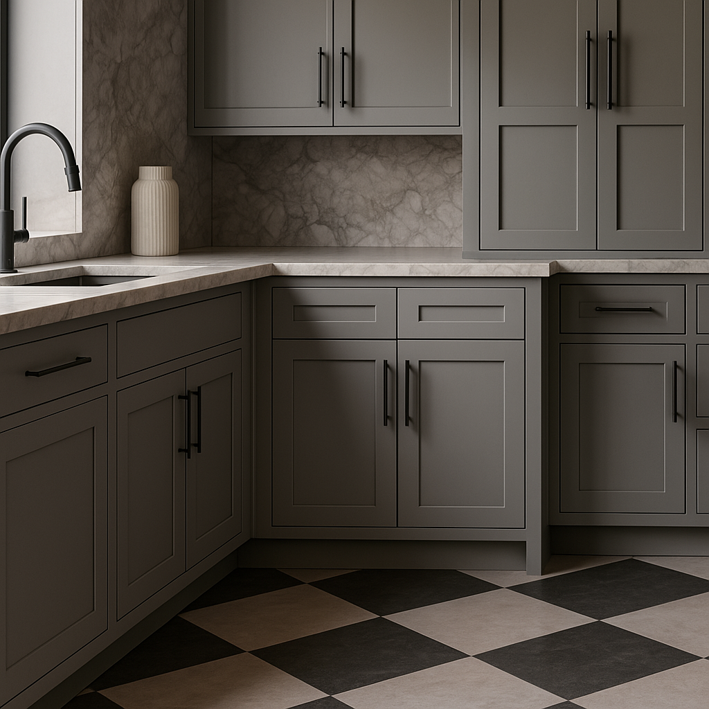 MILL'S PRIDE Richmond Vesuvius Gray Shaker Base Kitchen Cabinet - 30 in W x 24 in D x 34.5 in H