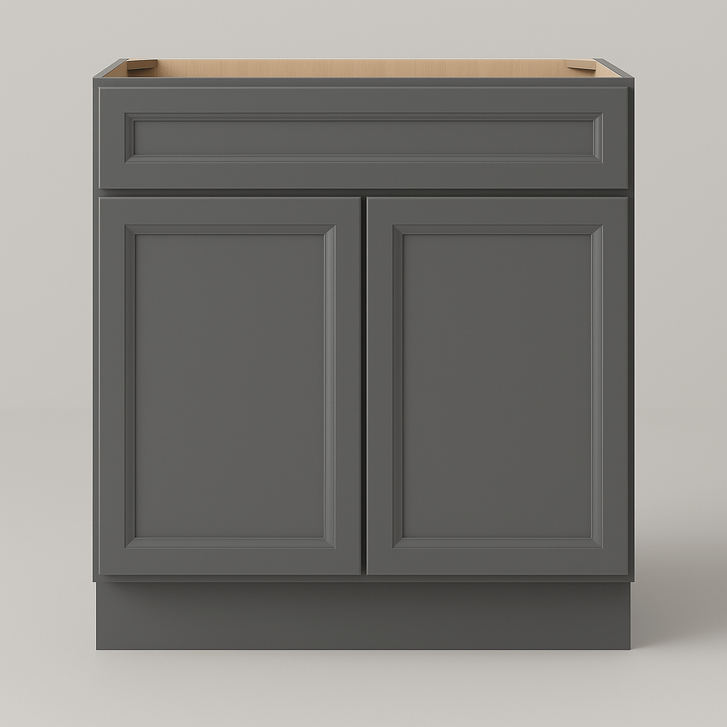 PELHAM & WHITE Keyport Shaker Charcoal Sink Base Cabinet - 30 in. W x 24 in. D x 34.5 in. H