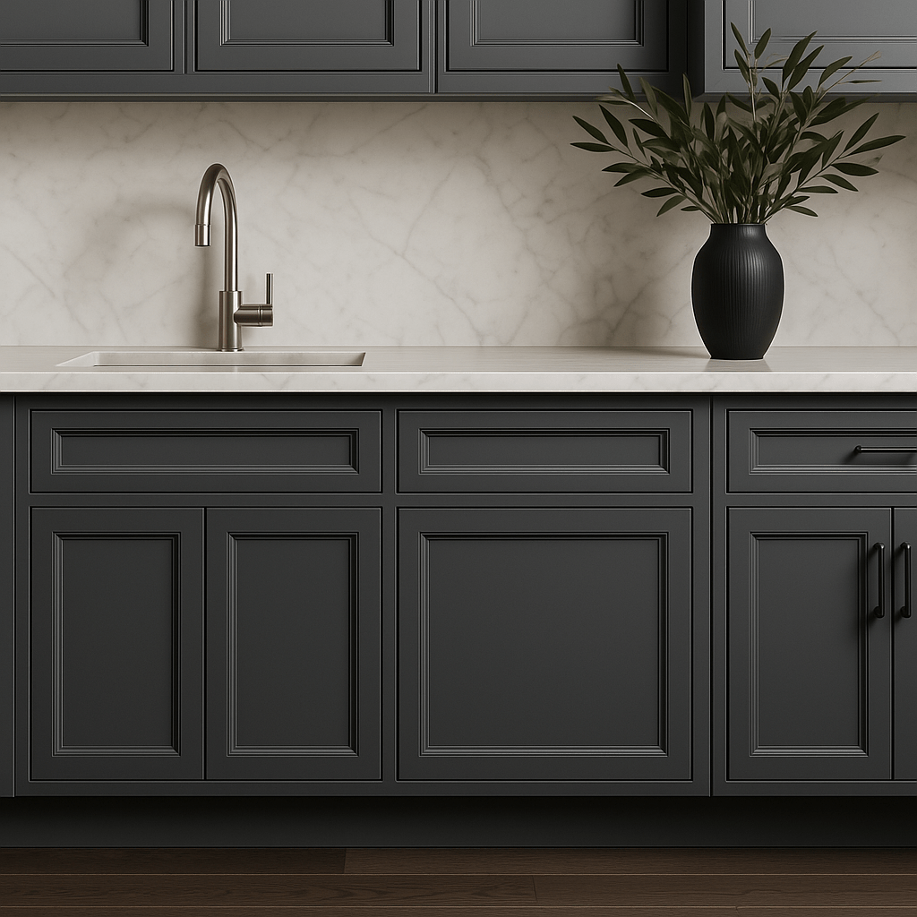 PELHAM & WHITE Keyport Shaker Charcoal Sink Base Cabinet - 30 in. W x 24 in. D x 34.5 in. H