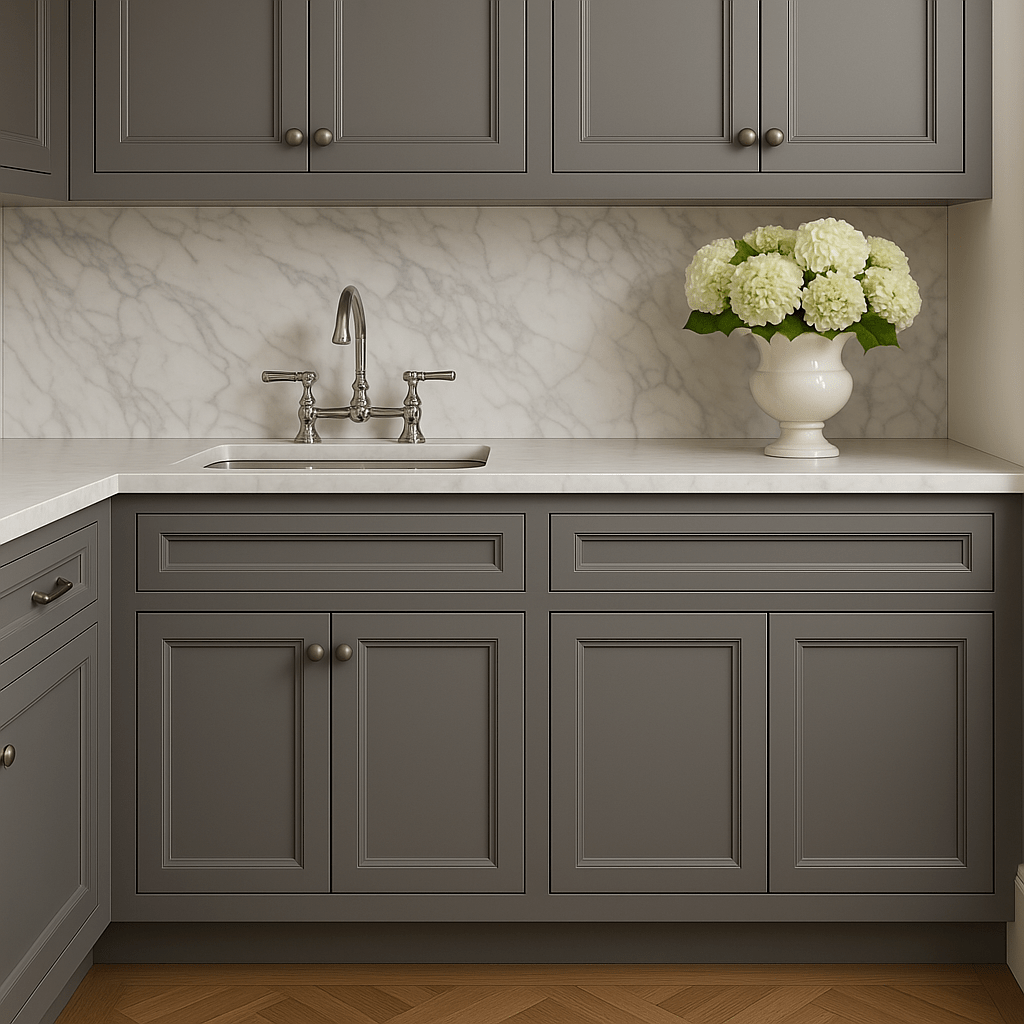 PELHAM & WHITE Keyport Shaker Charcoal Sink Base Cabinet - 30 in. W x 24 in. D x 34.5 in. H