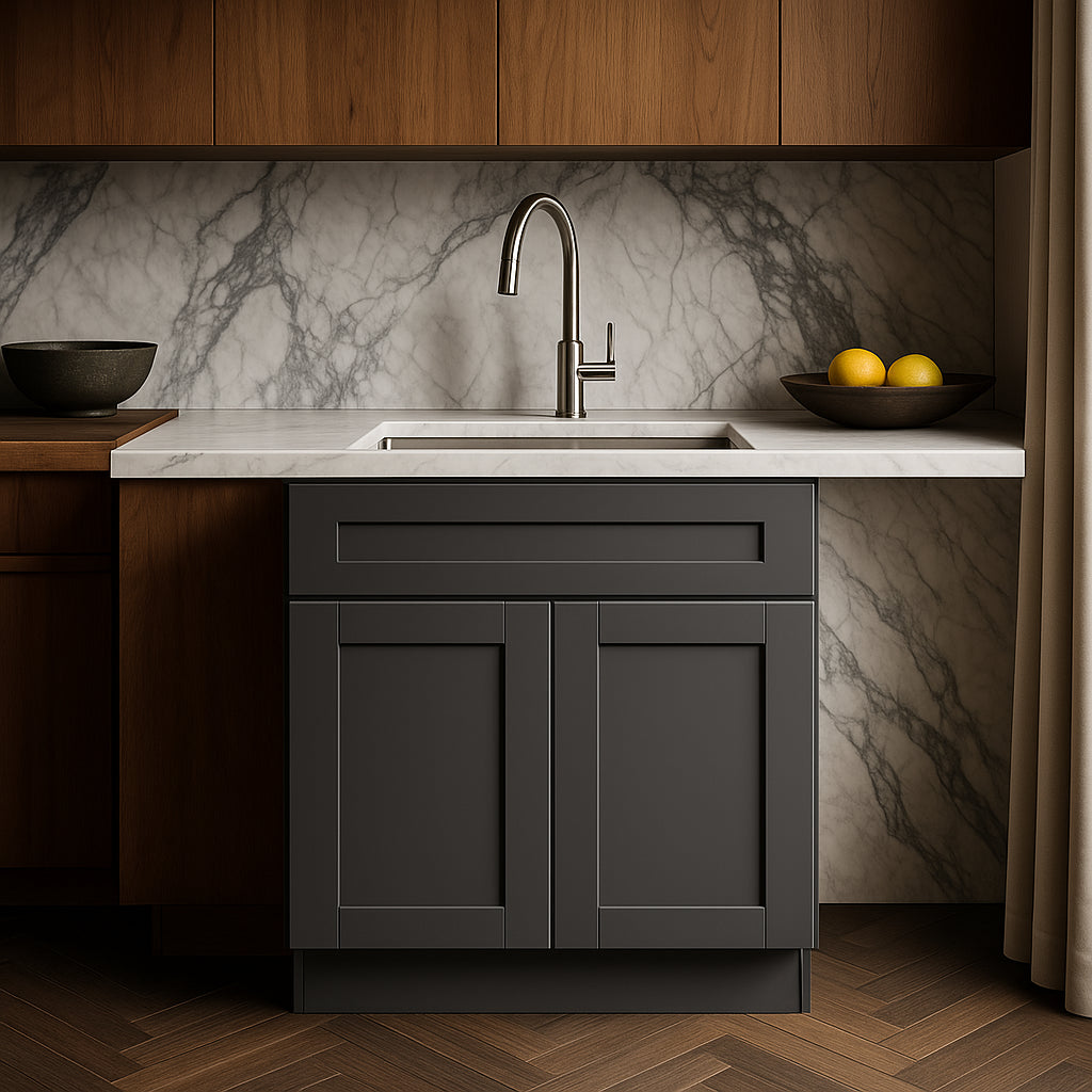 MILL'S PRIDE Richmond Venetian Onyx Plywood Shaker Sink Base Cabinet - 30 in W x 24 in D x 34.5 in H