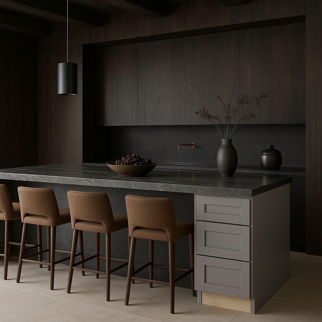 MILL'S PRIDE Richmond Vesuvius Gray Plywood Shaker Kitchen Cabinet