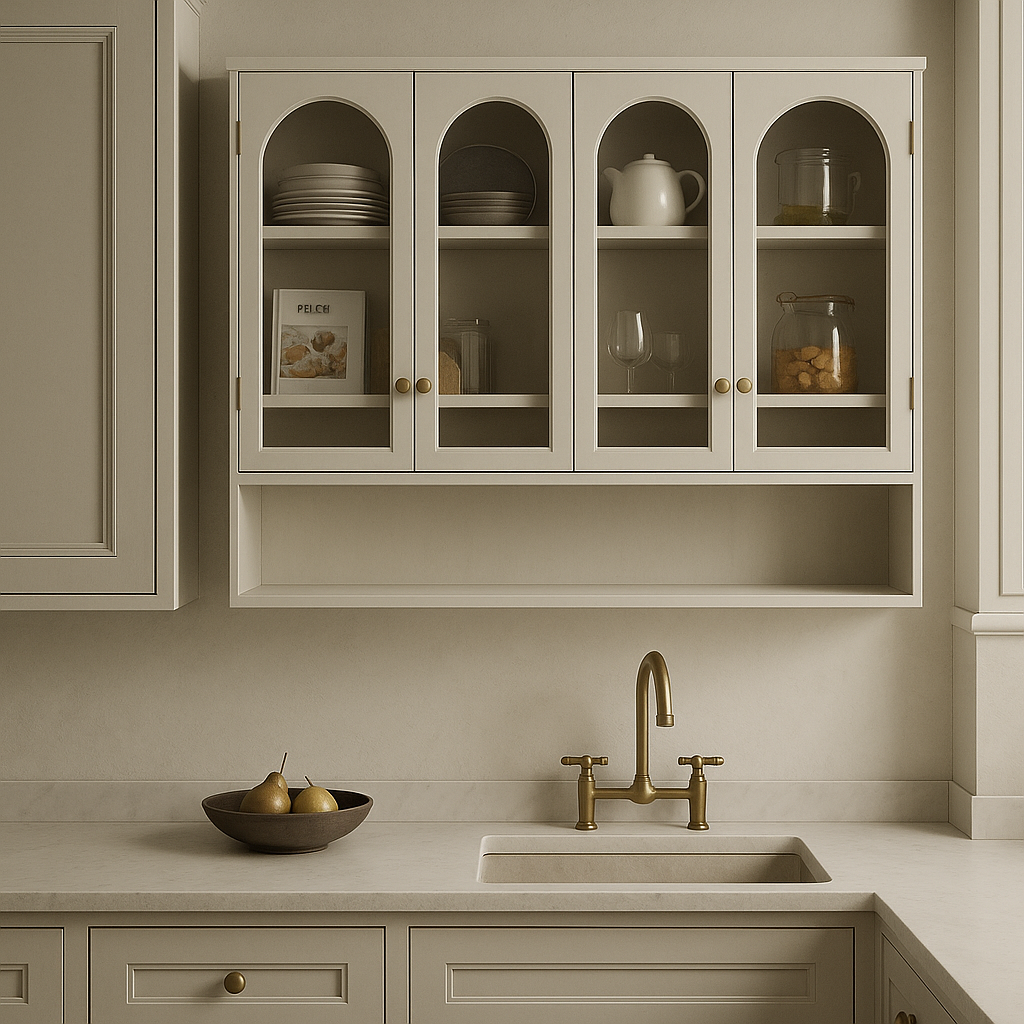 Unbranded Wall-mounted Kitchen Cabinet with Glass Doors, White, 47.25 in. W x 9.05 in. D x 27.55 in. H