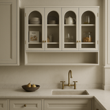 Unbranded Wall-mounted Kitchen Cabinet with Glass Doors, White, 47.25 in. W x 9.05 in. D x 27.55 in. H