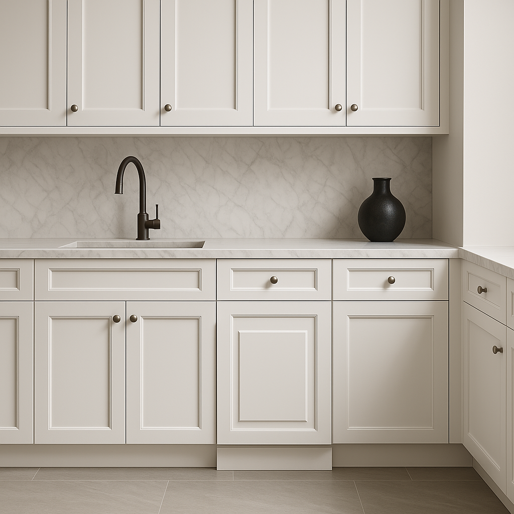 PELHAM & WHITE Keyport Shaker White Plywood Kitchen Cabinet - Tool-Free Assembly