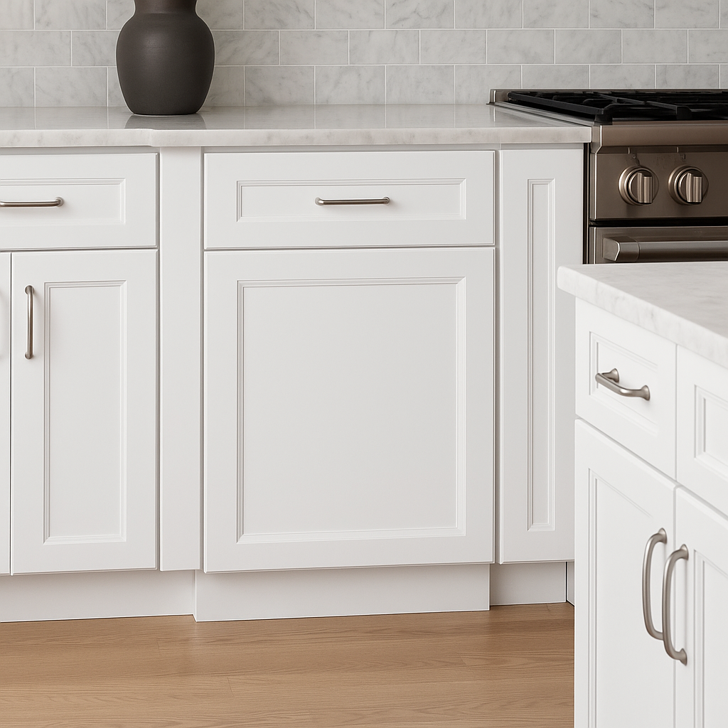 PELHAM & WHITE Keyport Shaker White Plywood Kitchen Cabinet - Tool-Free Assembly