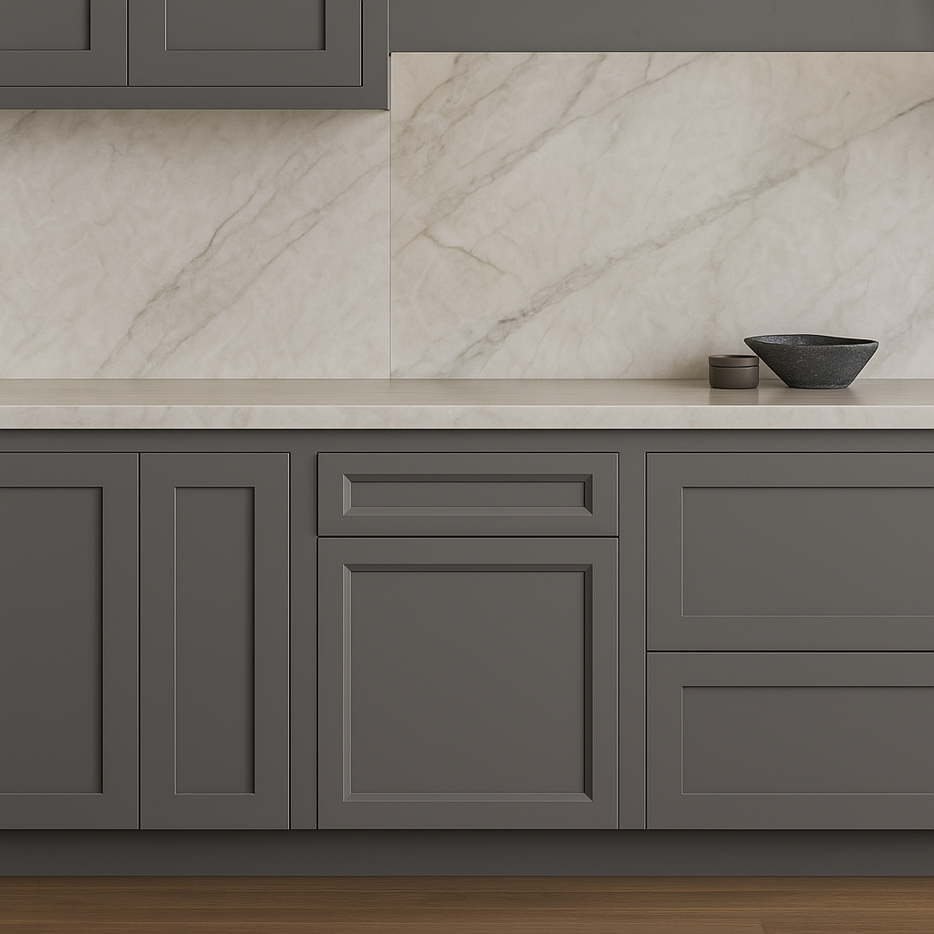 PELHAM & WHITE Keyport Shaker Charcoal Base Kitchen Cabinet - Tool-Free Assembly