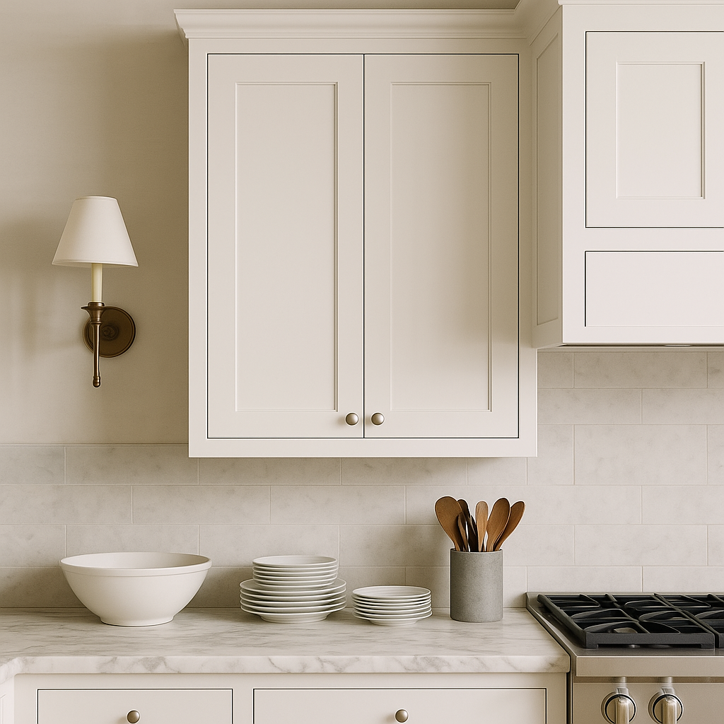 HOMEIBRO Shaker White Plywood Wall Cabinet, 33x12x30 Inches, Ready to Assemble