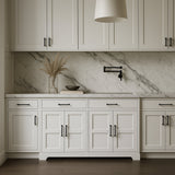 FUNKOL White MDF Kitchen Cabinet with Drawers and Doors