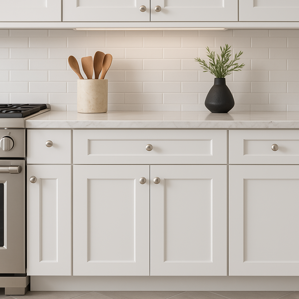 HOMEIBRO Newport Light Shaker Dove Plywood Kitchen Cabinet - 36x34.5x24 in.