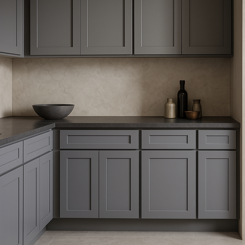 HOMEIBRO Shaker Gray Base Kitchen Cabinet with Drawer and Door