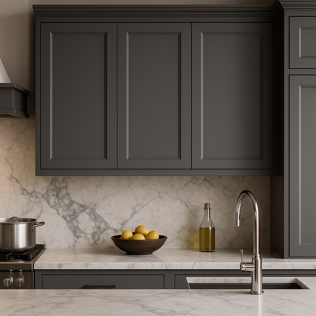 PELHAM & WHITE Keyport Shaker Wall Kitchen Cabinet, Charcoal Gray, 36x12x36 in.
