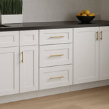 CASAINC White Shaker 3-Drawer Base Cabinet, Ready to Assemble