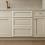 CASAINC 24" Pearl White Kitchen Cabinet with 3 Drawers - Durable Plywood Construction
