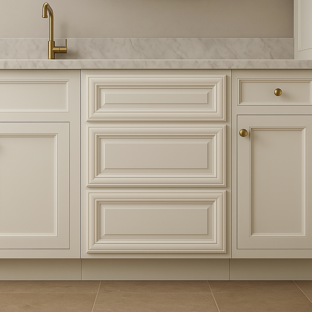 CASAINC 24" Pearl White Kitchen Cabinet with 3 Drawers - Durable Plywood Construction