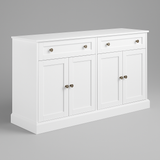 Runesay White MDF Kitchen Cabinet Sideboard with Drawers and Doors