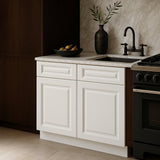 CASAINC 36" Glacier White Kitchen Base Cabinet with 2 Drawers