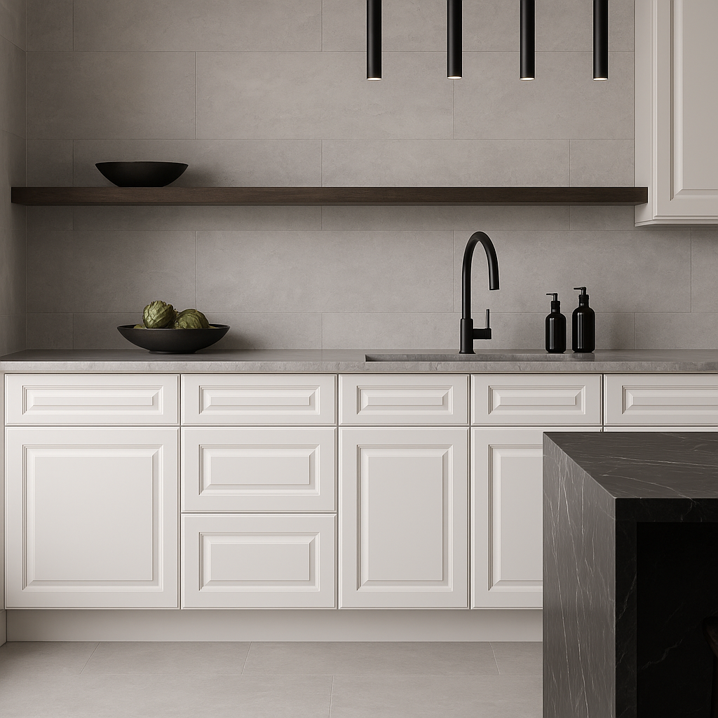 CASAINC 36" Glacier White Kitchen Base Cabinet with 2 Drawers