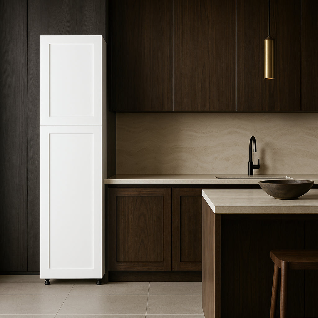 Cambridge Everest Shaker Pantry Kitchen Cabinet, White, Ready to Assemble