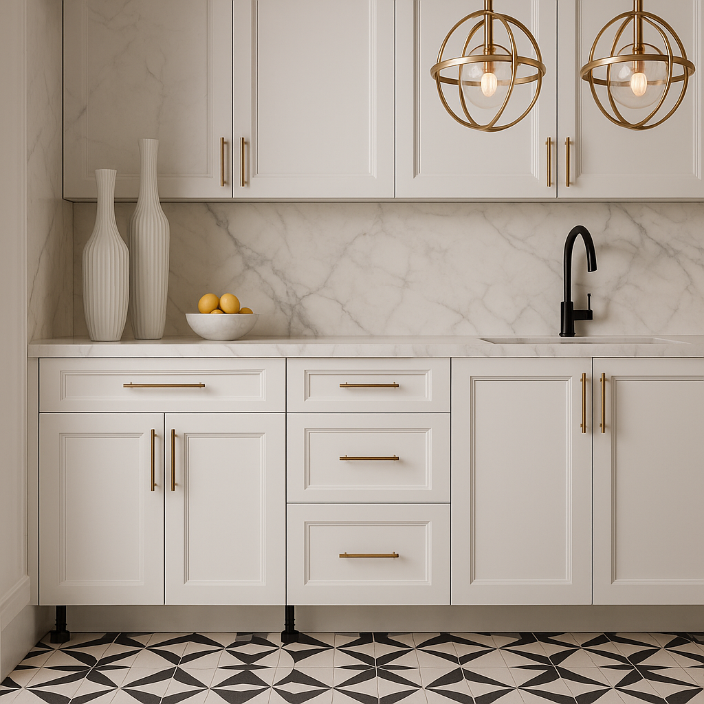 Cambridge Everest White Shaker Base Kitchen Cabinet, Ready to Assemble, 33 in. W x 24 in. D x 34.5 in. H
